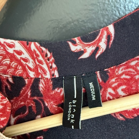 BLANK London (Anthropologie) M EUC V-Neck Blouse - Black and Red Floral- boho - Picture 10 of 14